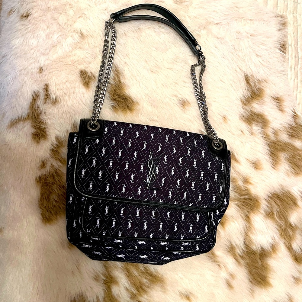 Small/Medium “Y-S-L” black handbag monogram